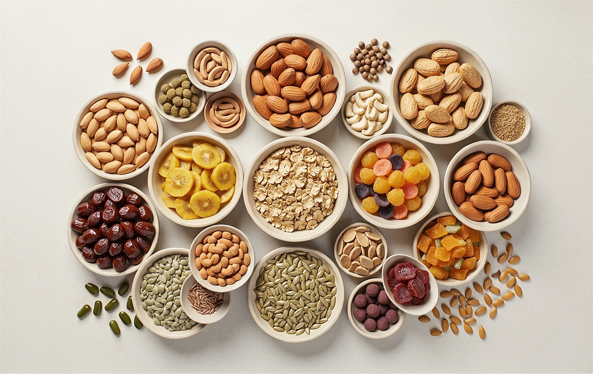 Vielfalt an Nüssen und Kernen